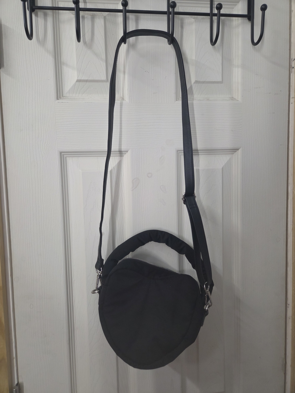 Quilted Heart Shape Crossbody Bag with Padded Handle